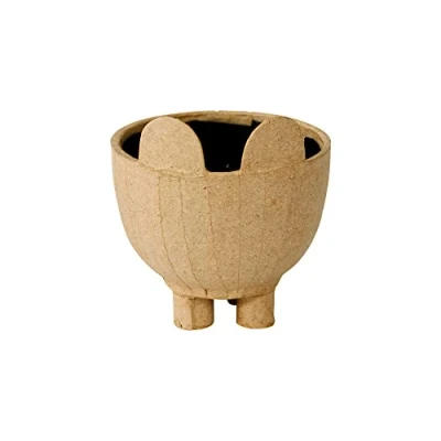 Image of Décopatch Ref HD055C Waterproof Cat Plant Pot Papier Maché Object to Decorate 8 x 6cm with Papers &amp; PaperPatch Glue, Glitter, Paints