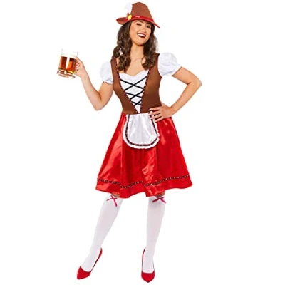 Image of Amscan 9917584 Women&#039;s Miss Oktoberfest Bavarian Fancy Dress Costume Size: 8 10