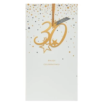 Image of UK Greetings 30th Birthday Card for Him/Her/Friend Starburst Design