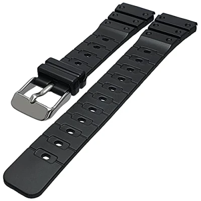 Image of Black Rubber Divers Watch Strap Band Fits Casio 20mm