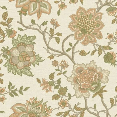 Image of Holden Decor Jacobean Trail Orange Sage Wallpaper 13591