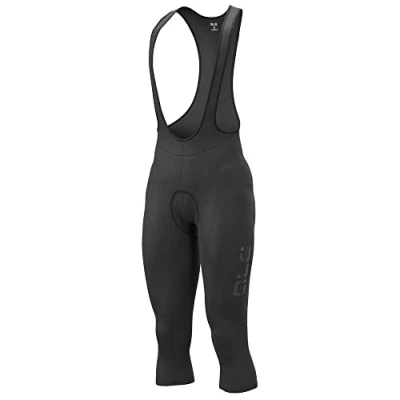 Image of Alé Cycling Men&#039;s Solid Winter 3/4 Bib Tights, Black, S
