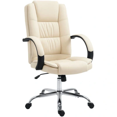 Image of Vinsetto PU Leather Executive Office Chair High Back Height Adjustable Desk Chair, Beige