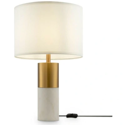 Image of Maytoni Bianco Modern Table Lamp with Round Shade Brass E27