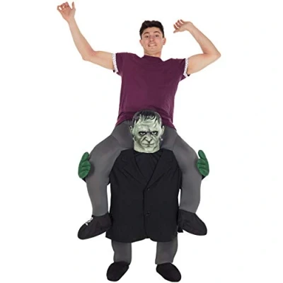 Image of Unisex Piggy Back Frankenstein Fancy Dress Costume With Stuff Your Own Legs
