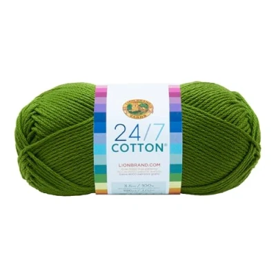 Image of Lion Brand Yarn Company, 100 Percent Cotton, Grass,15.24x6.35x6.35 cm