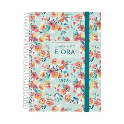 Image of Finocam Spiral Design Collection 2025 Diary 1 Page per Day January December (12 Months) Italian Time