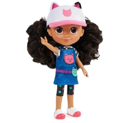 Image of Gabby&#039;s Dollhouse, 20 cm Gabby Girl Holiday Doll with Removable Cat Ears and Hat, Suitable for Children Aged 3+