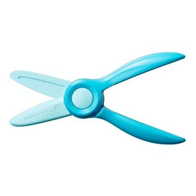 Image of Fiskars 1064066 Children&#039;s Scissors for Ages 2 and Above Learn to Cut, Length: 13 cm, Plastic Blades Handles, Teal, Starter