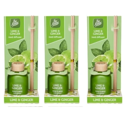 Image of Multipack Reed Aromotherapy Diffuser 50ml Holiday Home Fragrance Freshener (Lime &amp; Ginger) (3)