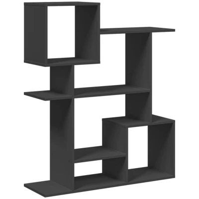 Image of vidaXL Room Divider Bookcase Black 92x29x112 cm Engineered Wood