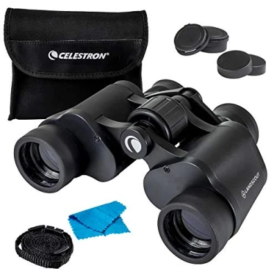 Image of Celestron 72356 LandScout 7x35mm Water Resistant Porro Prism Binoculars with Rubber Grip Surface, Coated Lens, K9 Optical Glass, Neck Strap and Soft Carry Case, Black