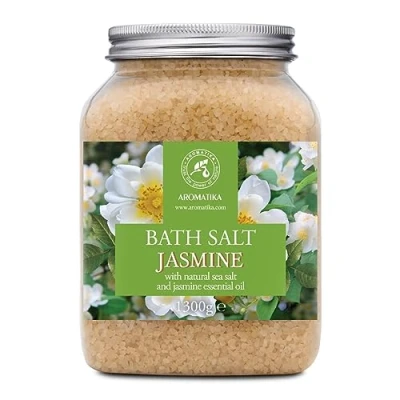 Image of Bath Sea Salt Jasmine 1300g Salts with Essential Oil for Soak Relaxing Beauty Body Care Relaxation Good Sleep Aromatherapy Flower