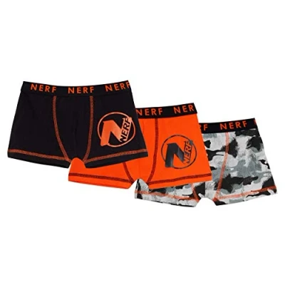 Image of Nerf Boys Official Boxer Shorts Multi Pack Trunks for Kids Camouflage Underwear Briefs Boxers (Pack of 3) Fits 11 12 Years