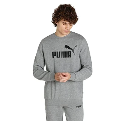 Image of PUMA ESS Big Logo Crew TR,Medium Gray Heather,S