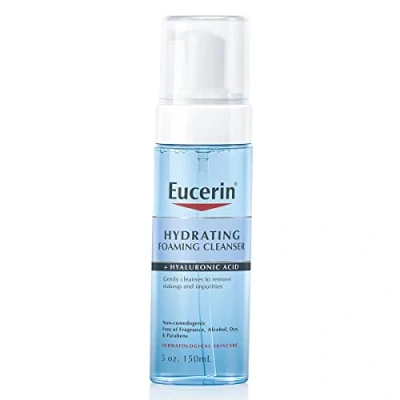 Image of Eucerin Hydrating Foaming Daily Facial Cleanser with Hyaluronic Acid, 5 Fl Oz