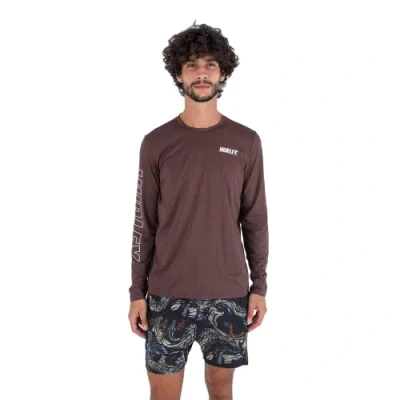 Image of Hurley Men&#039;s Easton Fastlane Rash Guard Shirt, Zion Rust, M