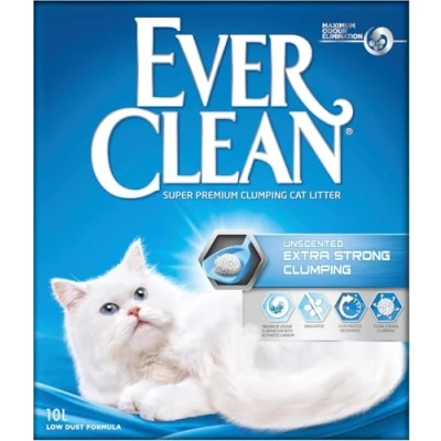Image of Ever Clean clumping Cat Litter, Extra Strong Unscented, Unbeatable strength, 10L