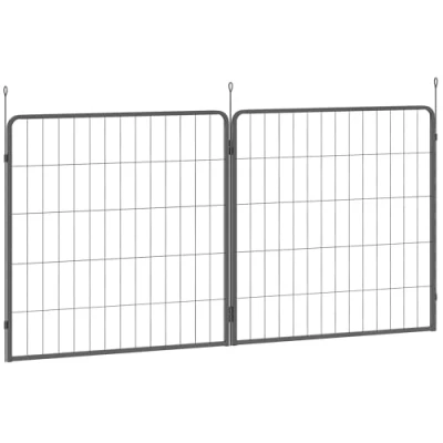 Image of PawHut 2 Piece Dog Pen Expansion Pack for 80cm High Pet Playpen with 3 Connecting Stakes, Puppy Small and Medium Dogs