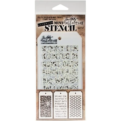 Image of Stampers Anonymous Tim Holtz Mini Layered Stencil Set #17,8.61x21x0.2 cm