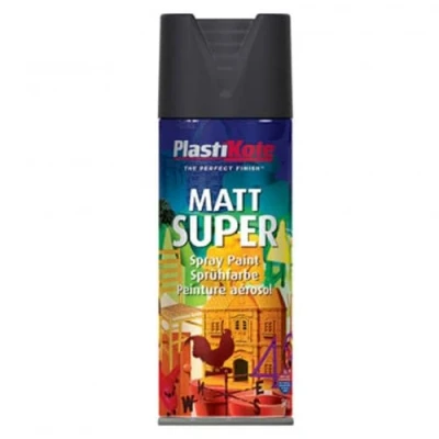 Image of Plasti kote 3101 400ml Super Spray Paint Matt Black (Packaging may vary)