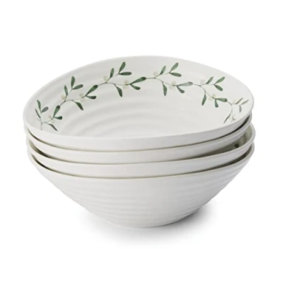 Image of Portmeirion CPXT76808 XF 7.5&quot; Cereal Bowl S/4 Mistletoe, Porcelain
