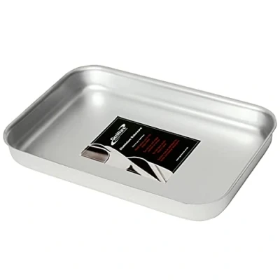 Image of Genware 52 125 Aluminium Bakewell Pan, 315mm Length, 215mm Width, 40mm Height