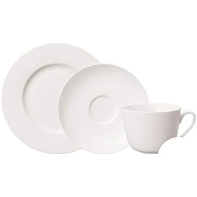 Image of Villeroy &amp; Boch Twist White Coffee Set for up to 6, 18 pcs., Timeless Service, Premium Porcelain, White, Dishwasher Safe