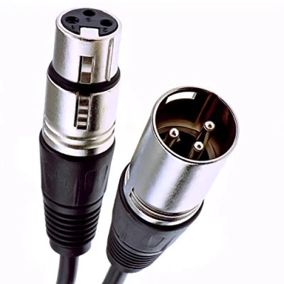 Image of kenable XLR 3 pin Microphone Lead Male to Female Audio Cable Black 0.25m 25cm [0.25 metres]