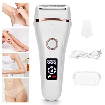Image of Electric Lady Shaver Bikini Trimmer, Wet &amp; Dry Rechargeable Cordless Painless Razor for Women, LED Display Legs Underarms