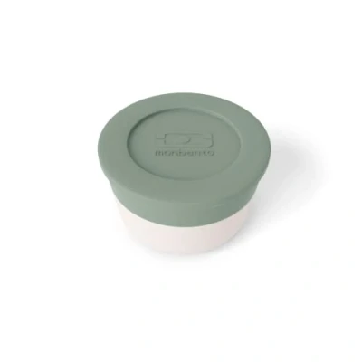 Image of monbento Lunch Box Sauce Container MB Temple M Natural Tiny Leak Proof Reusable for Work/School Packing Suitable Bento Original &amp; Square Green