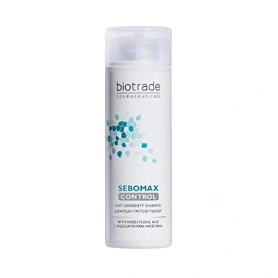 Image of Biotrade Sebomax Control Anti Dandruff Shampoo 200 ml, Soothes the Irritated Scalp, Clears Dandruff, Impurities, SLS and SLES Free
