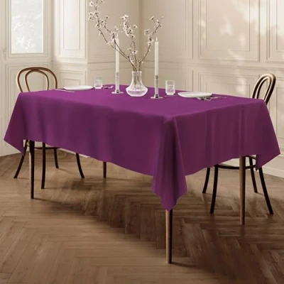 Image of Home Direct Large Rectangular Fabric Tablecloth 140x200cm 55&quot;x78&quot; Violet Purple