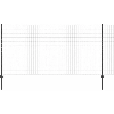 Image of vidaXL Euro Fence with 22 U Posts Grey 1,2x25 m Steel