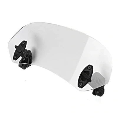 Image of Motorcycle Windshield, Universal Transparent ABS Adjustable Clip On Windscreen Wind Deflector Windshield Accessories
