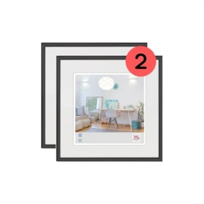 Image of walther Design Picture Frame Black 30 x cm Twin Pack, New Lifestyle Plastic KV330BD