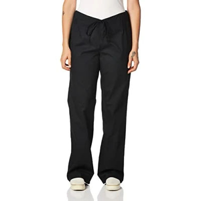 Image of Dickies Women and Men Natural Rise Pant with 2 Pockets Adjustable Drawstring, 83006, Black, Large