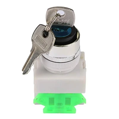 Image of push switch, 220V 3 Position Rotary Key Switch with 2 Keys, 22mm Mounting Hole LAY37 20Y/31