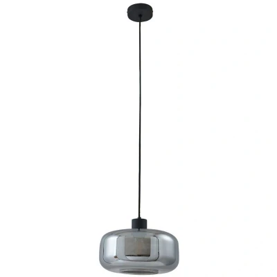 Image of Lindby pendant light Hildur, 1 bulb, Ø 28.5 cm, smoky grey, glass