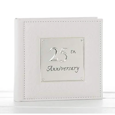 Image of 25th Silver Wedding Anniversary gift Photo Album
