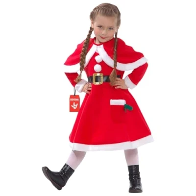 Image of Morph Kids Santa Costume, Dress for Girls Christmas Costumes Claus Costume Kids, Suit Small