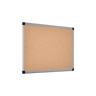 Image of Bi Office Maya Cork Notice Board Aluminium Frame 60x45cm, Brown