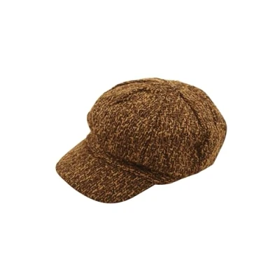 Image of HENBRANDT Child Brown Baker Boy Flat Cap Classic 8 Panel Victorian Newsboy Hat 1920s 1930s Peaky Gangster Newsie Gatsby One Size Fancy Dress Accessories for Boys and Girls
