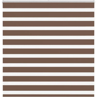 Image of vidaXL Zebra Blind Brown 150x100 cm Fabric Width 145.9 Polyester