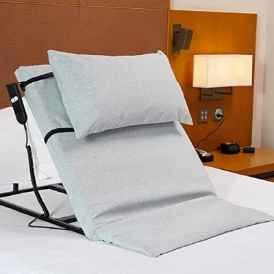 Image of Grey Electric Backrest for Medical, Heavy Duty Back Rest, Adjustable Lifting Bed Backrest, Portable Pillow Lifter Neck Head and Lumbar Support