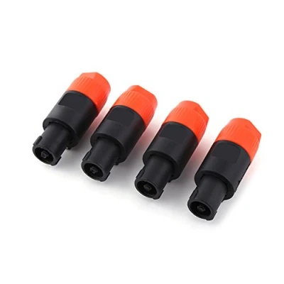 Image of ciciglow NL4FC Speaker Cable Amplifier Connector,Audio Plug,NL4FC Male to Plug Connector for Speaker/Amplifier/Mixer (4PCS) (Orange)