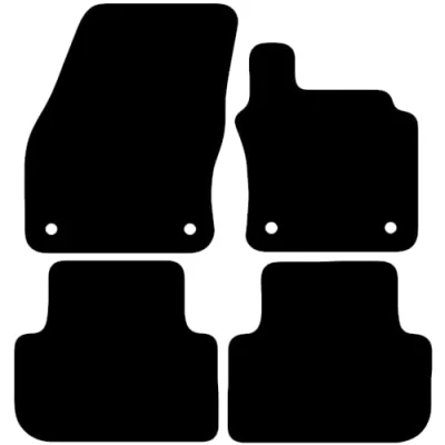 Image of Carsio Carpet Car Mats For Volkswagen Tiguan 2016+ Onwards Tailored Fit Floor Mat Set Complete Accessory Black Custom Fitted All Weather, Anti Slip Backing &amp; Trim