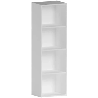 Image of Vida Designs Oxford 4 Tier Cube Bookcase, White Wooden Shelving Display Storage Unit Office Living Room Furniture