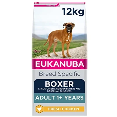 Image of Eukanuba Complete Dry Dog Food for Adult Boxer Breed Types with Fresh Chicken 12 kg