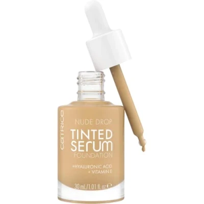 Image of Catrice Nude Drop Tinted Serum Foundation, No. 040N, Nude, Long Lasting, Matting, Natural, for Sensitive Skin, Vegan, Oil Free, Perfume, Alcohol Pack of 1 (30 ml)